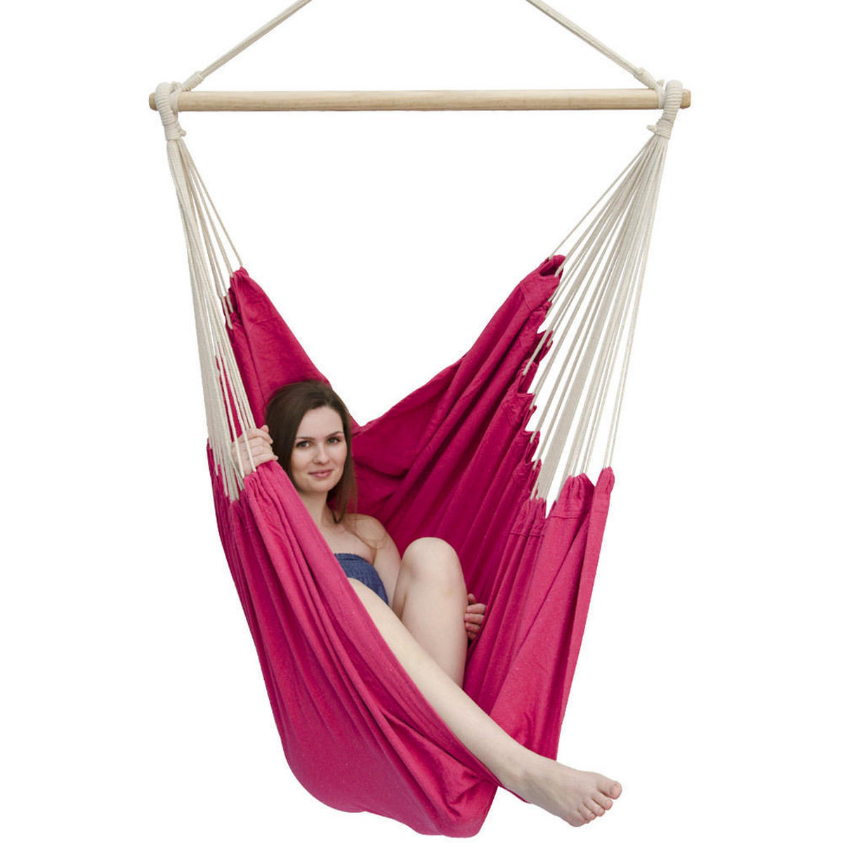 XXL-HÄNGESESSEL 185/130 cm Belastbar bis 150 kg Magenta - Rot, Textil (130/155/185cm) - Amanka