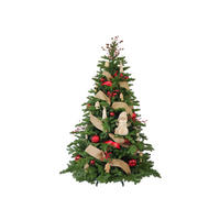 LAALU WEIHNACHTSBAUM geschmückt künstlich mit 64 Stk Kugeln SECRET OF THE FOREST 180 cm mit Metallständer - Rot/Braun, Kunststoff (180cm) - LAALU