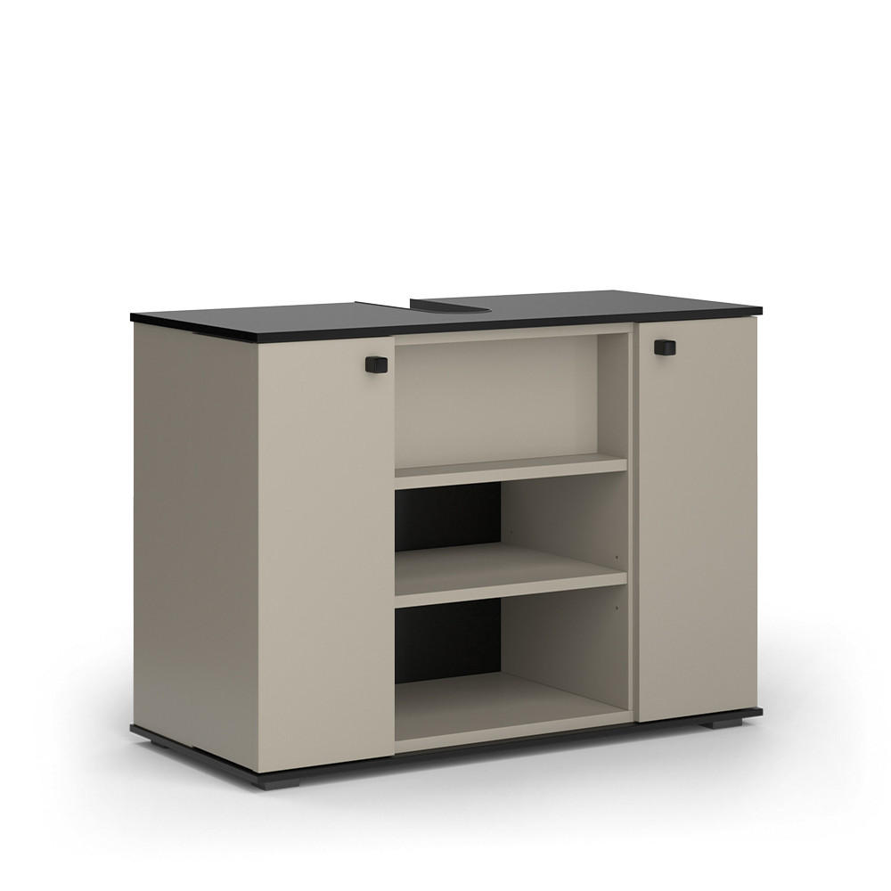 WASCHBECKENUNTERSCHRANK Joli Greige 80 x 59 cm mit 2 Türen - Greige, Holzwerkstoff (80/59/37cm) - Vicco
