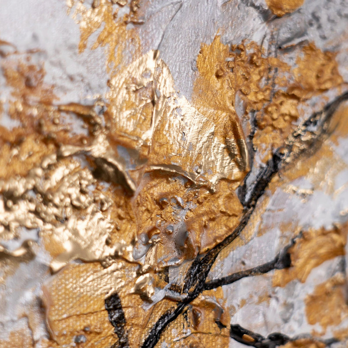 GEMÄLDE Baum auf Keilrahmen 115x50 cm - Schwarz, Holz (115/50cm) - YS-art gallery