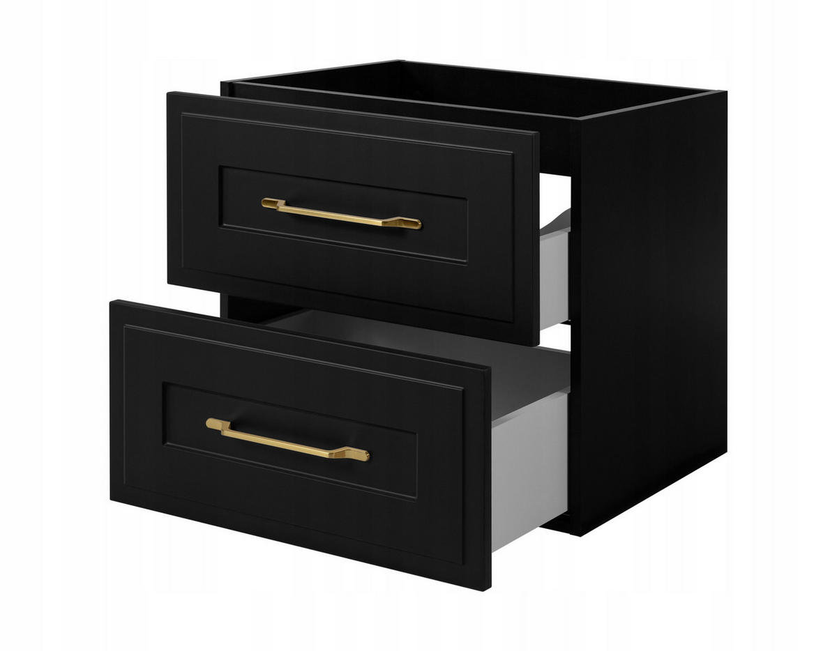 WASCHBECKUNTERSCHRANK CLASSIC 120 cm mit Arbeitsplatte Matt schwarz - Schwarz/Weiß, Holzwerkstoff (120/58/46cm) - Rodan