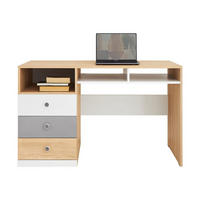 KINDERSCHREIBTISCH POKO 8 125/76/55 cm in Biskuiteiche / Weiß Lux / Grau - Eichefarben/Weiß, Holzwerkstoff (125/76/55cm) - Deine Möbel 24