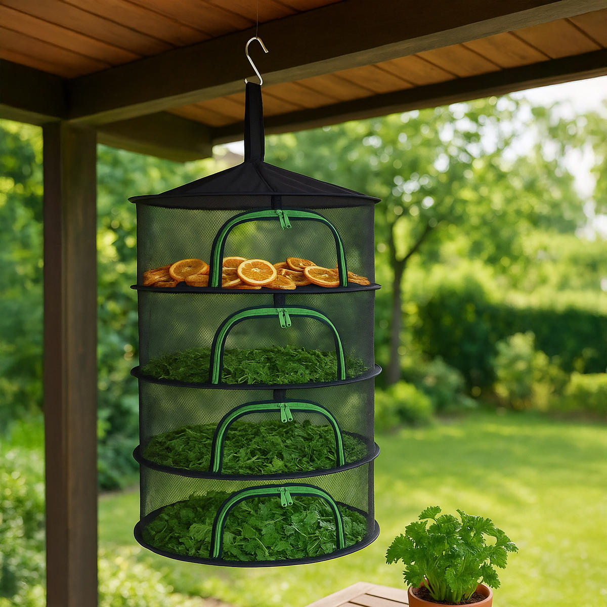 SUCHÉ sieť - čierna, kov/textil (60/80/60cm) - Relaxdays