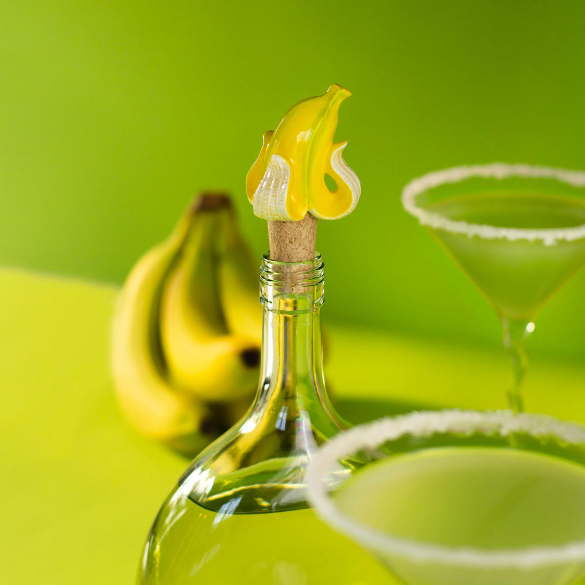 WEINSTOPPER Banana Romance, Dolomit, Kork, 5.5 cm - Weiß, Keramik (5/5.5/5cm) - Donkey Products