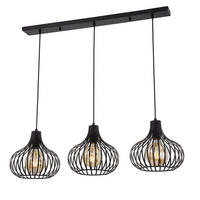 PENDELLEUCHTE - Eisen - 3-flammig - Schwarz, Metall (28/100/178cm) - home24