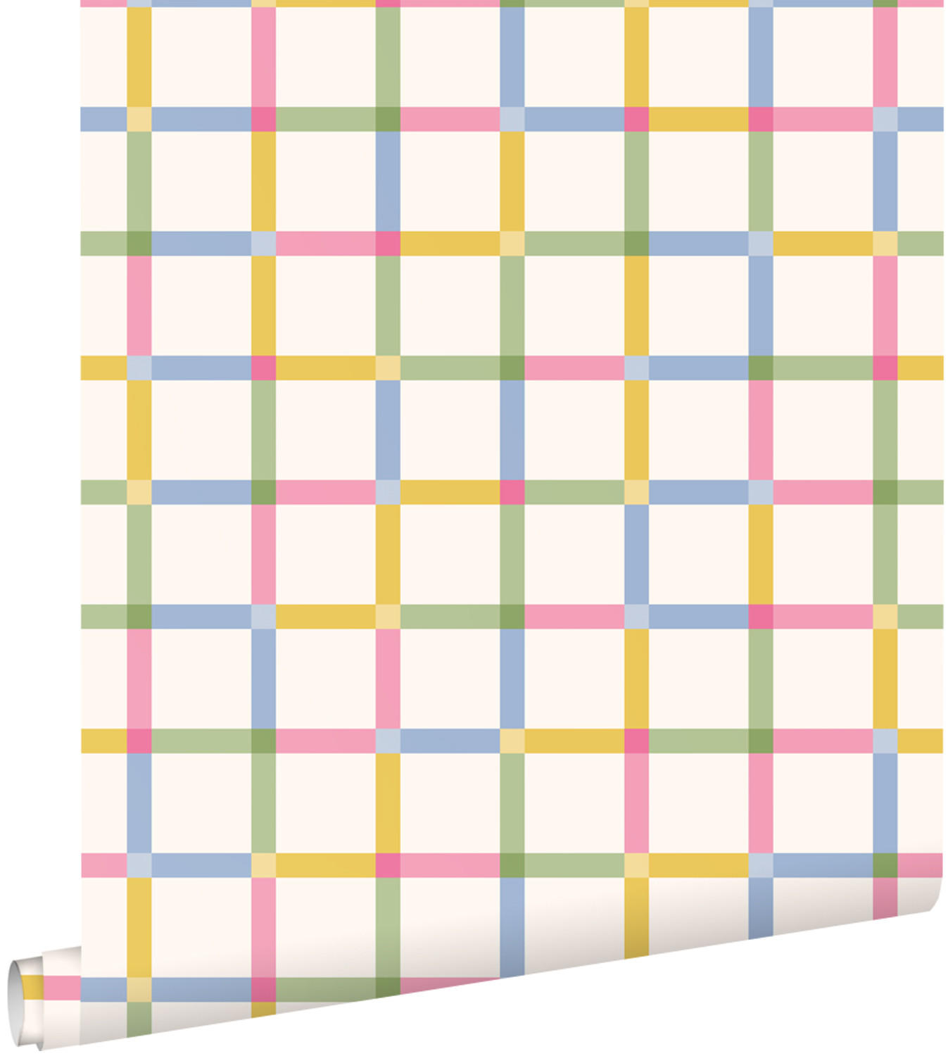 TAPETE Karomuster 50 x 900 cm - Weiß, Papier (50/0.1cm) - ESTAhome