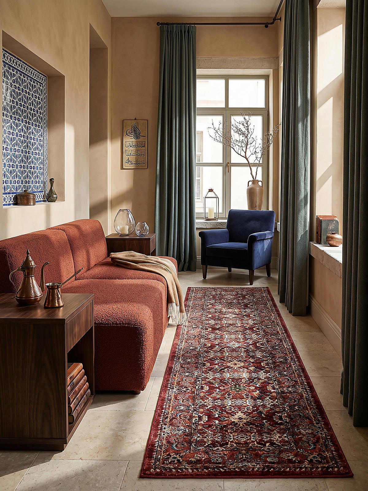 KURZFLORTEPPICH GLAZERT, im Berber-Stil, Rot, 80 x 150 cm - Rot, Textil (150/80cm) - KADIMA DESIGN