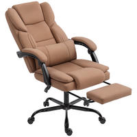 CHEFSESSEL DE-11822 neigbare Rückenlehne & Fußstütze Braun - Braun, Metall (65/119/67cm) - ComfortXL