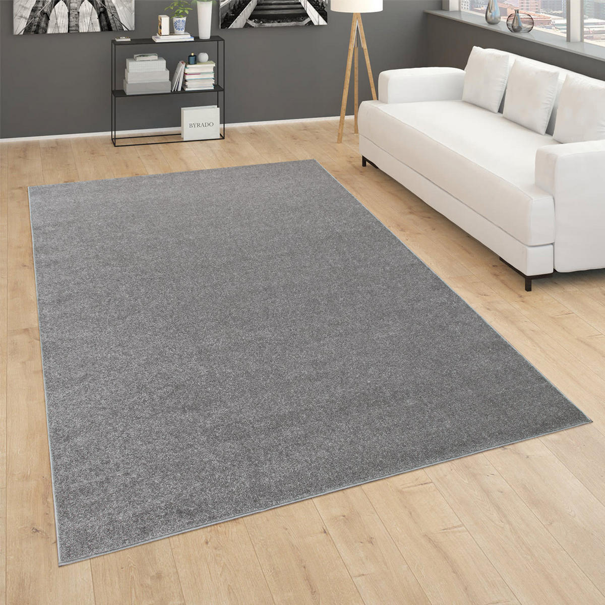 KURZFLORTEPPICH Waschbar, einfarbig, Anthrazit, 200 x 280 cm - Anthrazit, Textil (200/280cm) - KADIMA DESIGN