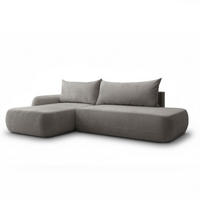 ECKSOFA GOYA mit Schlaffunktion und Bettkasten, Linke, Perfect Harmony 85 - Hellgrau, Textil (184/302cm) - Lookway