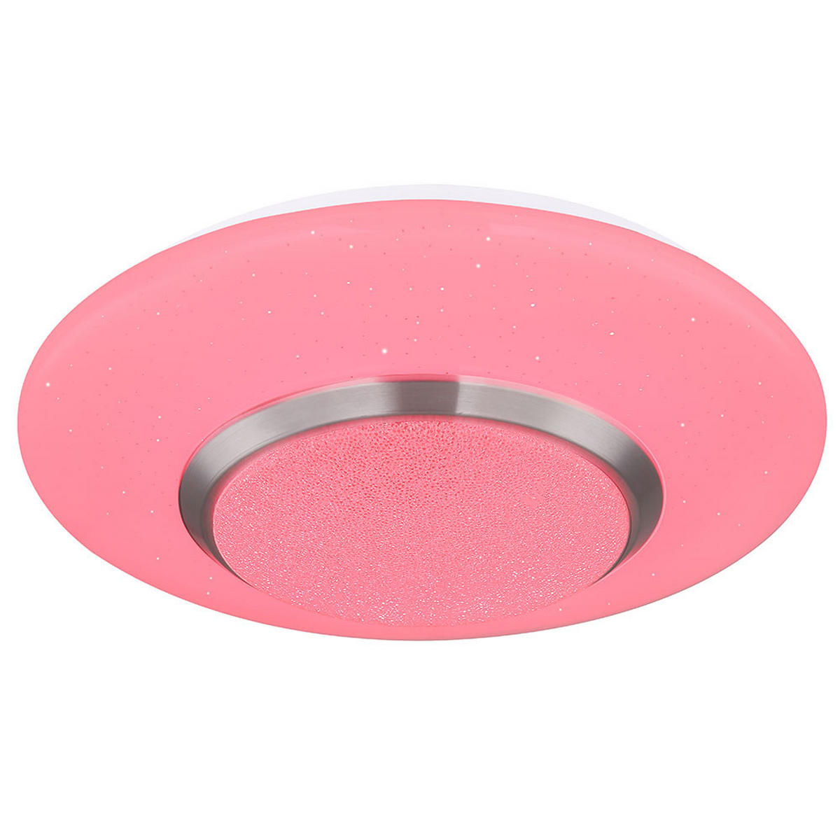 LED DECKENLEUCHTE Metall Weiß Kristalloptik CANDIDA - Weiß, Metall (34/34/8cm) - Globo Lighting