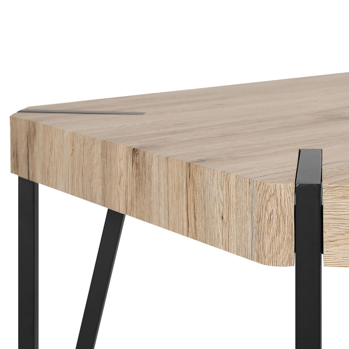 ESSTISCH 130/80/75 cm Hellbraun, Schwarz Rechteckig Cambell - Hellbraun, Holzwerkstoff (130/80/75cm) - Beliani