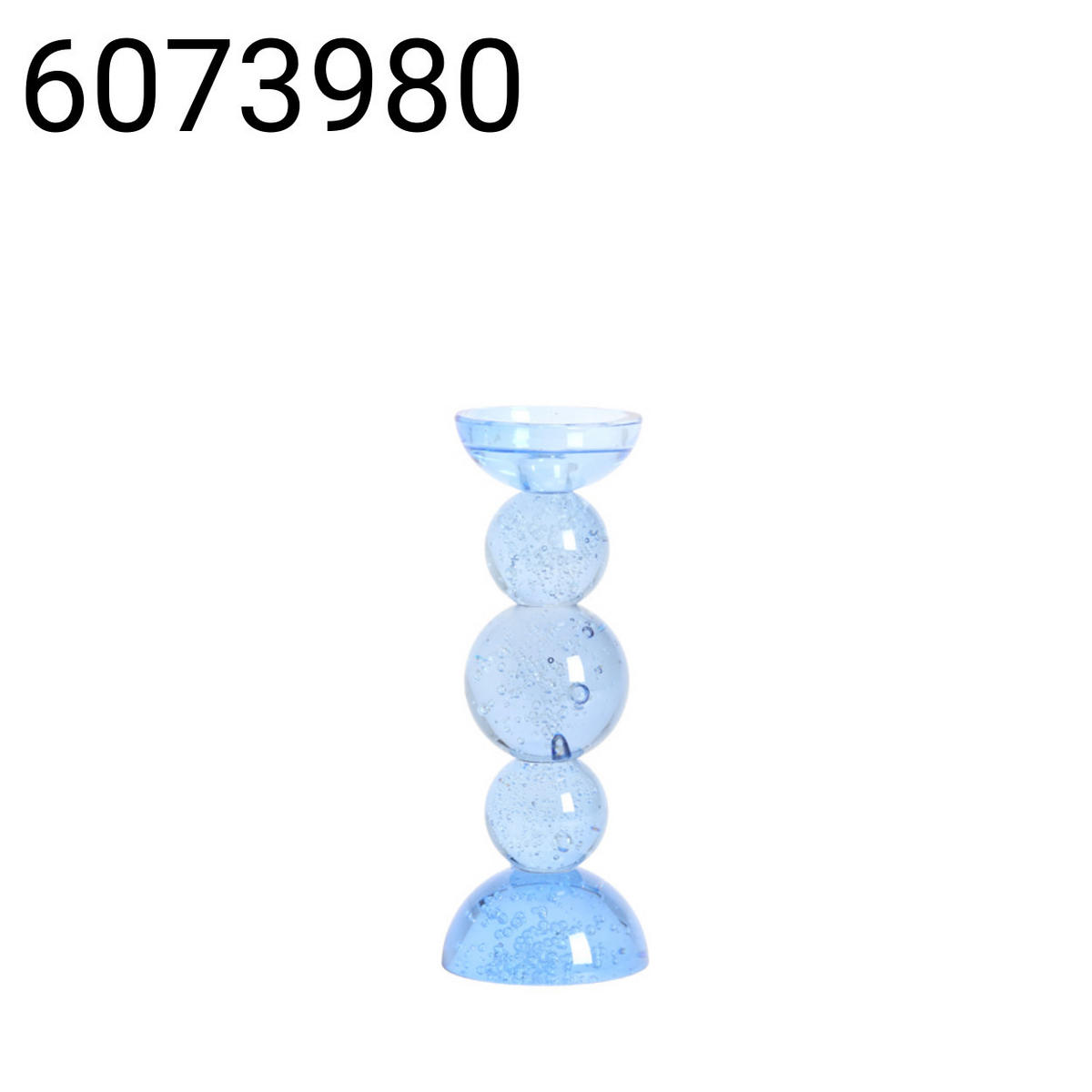 KERZENSTÄNDER Itinga - Blau - 10/10/26.5 cm - Blau, Glas (10/26.5/10cm) - Light & Living