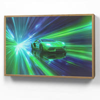DOBÍJECÍ NOČNÍ LAMPIČKA Rychlost - Lehké - Sportovní vůz - Zelená 100x70 cm - zelená barva, kompozitní dřevo (8/100/70cm) - OnlyWow