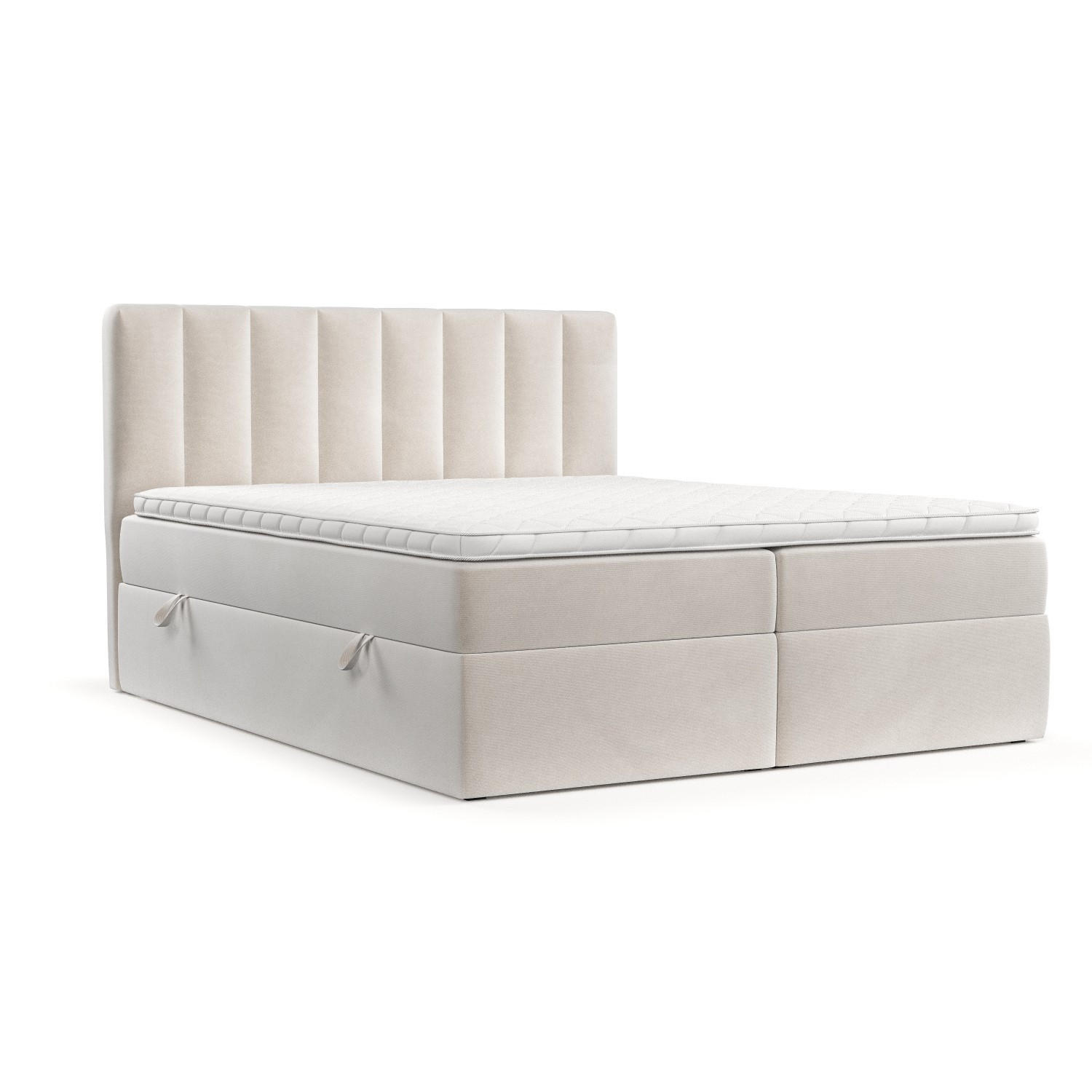 BOXBETT Bari 140/200 cm Creme im Paros Stoff - Creme, Holz/Holzwerkstoff (140/200cm) - AltaBeds