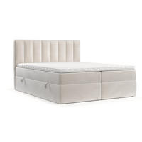 BOXBETT Bari 200/200 cm Creme im Paros Stoff - Creme, Holz/Holzwerkstoff (200/200cm) - AltaBeds