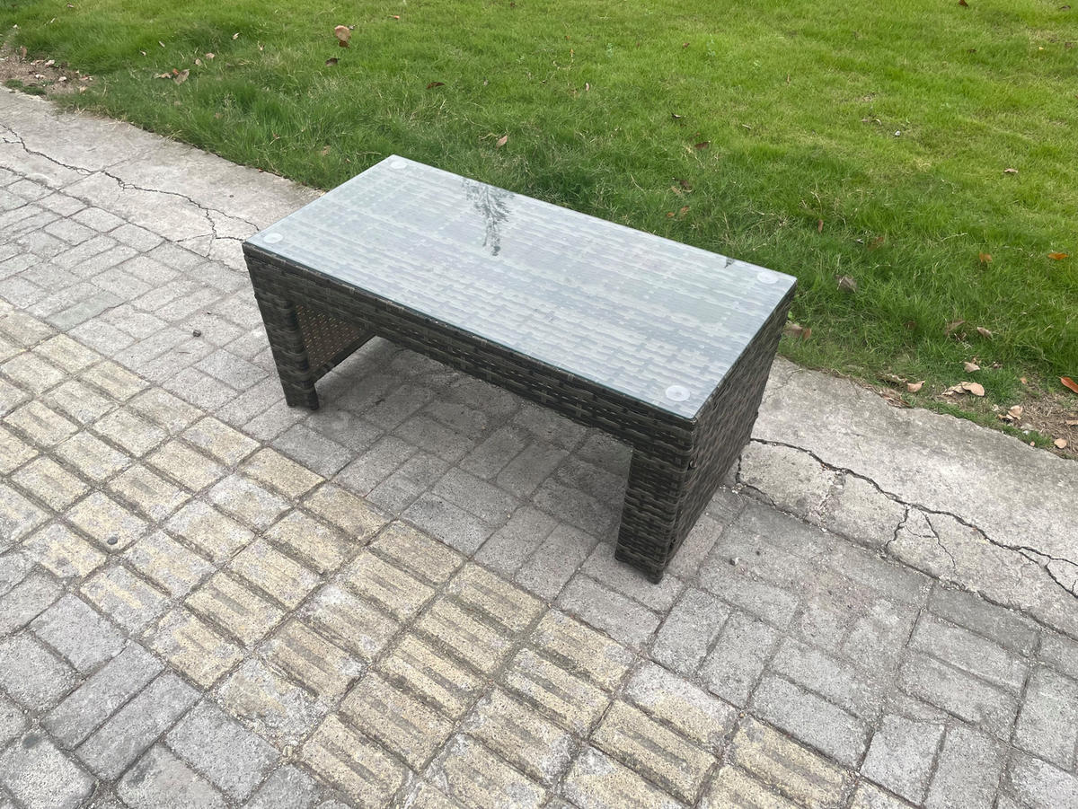GARTENSET Polyrattan Dunkelgrau 8-Sitzer - Dunkelgrau, Metall - Fimous