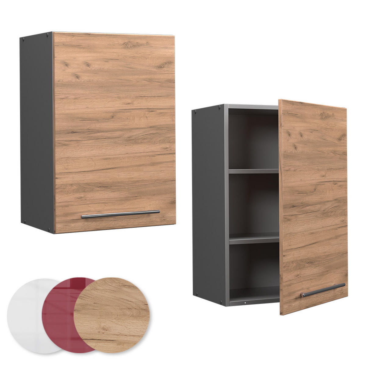 HÄNGESCHRANK Fame-Line Goldkraft Eiche 50 cm - Honigeiche/Anthrazit, Holzwerkstoff (50/72/34.1cm) - Vicco