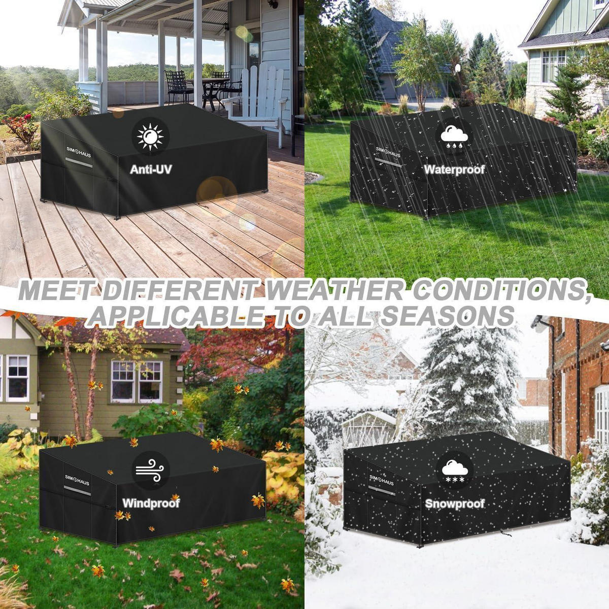 ABDECKPLANE Gartensofa 420D Oxford 265x102x89/61cm - Schwarz, Kunststoff (1/1/1cm)