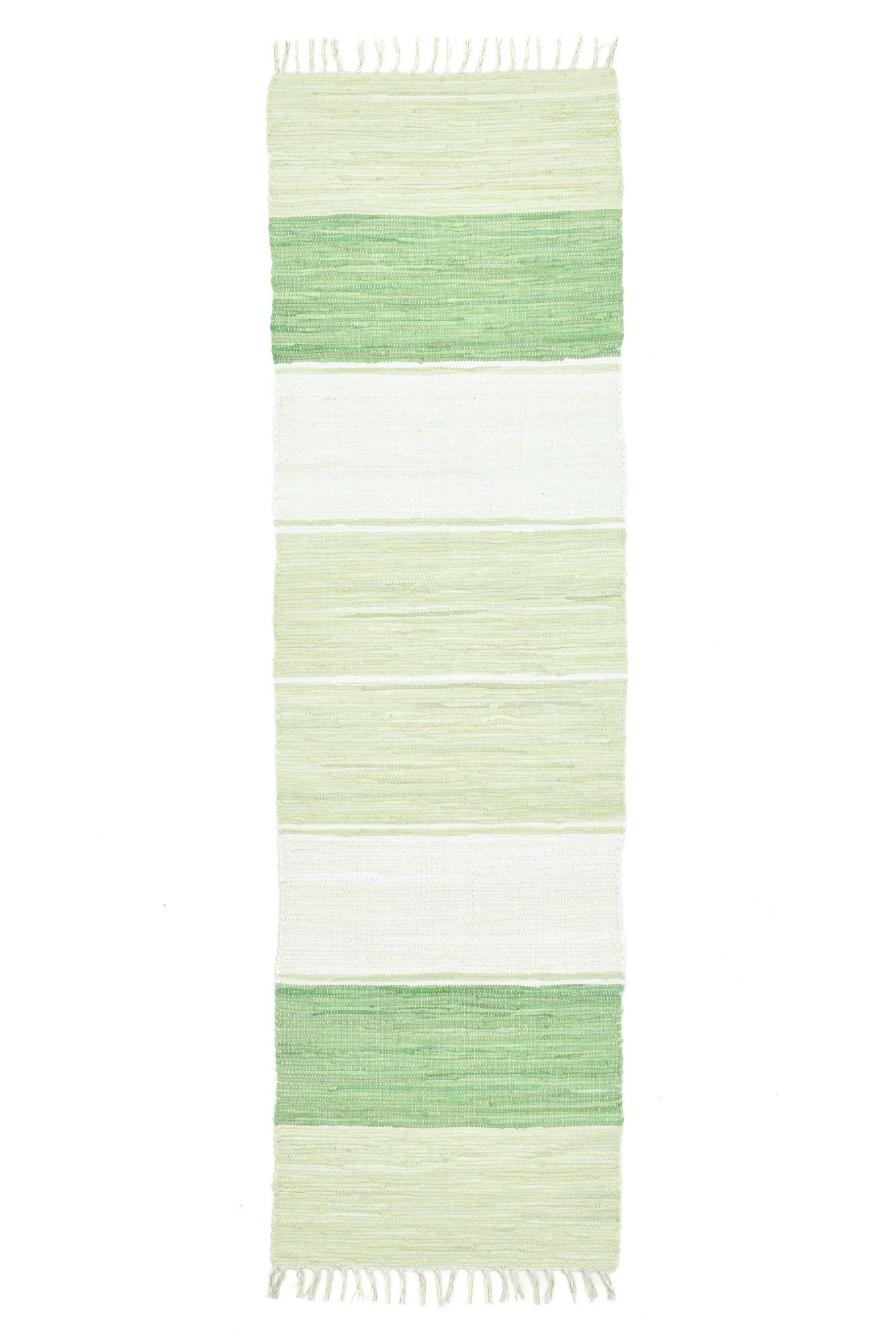 Theko Fleckerlteppich Grün 70x250 cm