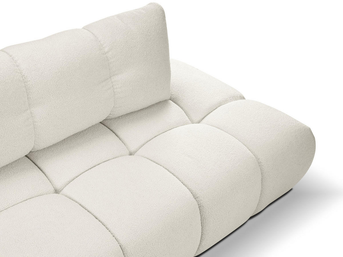 ECKSOFA DUCA L-S Creme Boucle-Stoff mit Schlaffunktion - Creme, Holz (266.5/266.5cm) - MASSENO