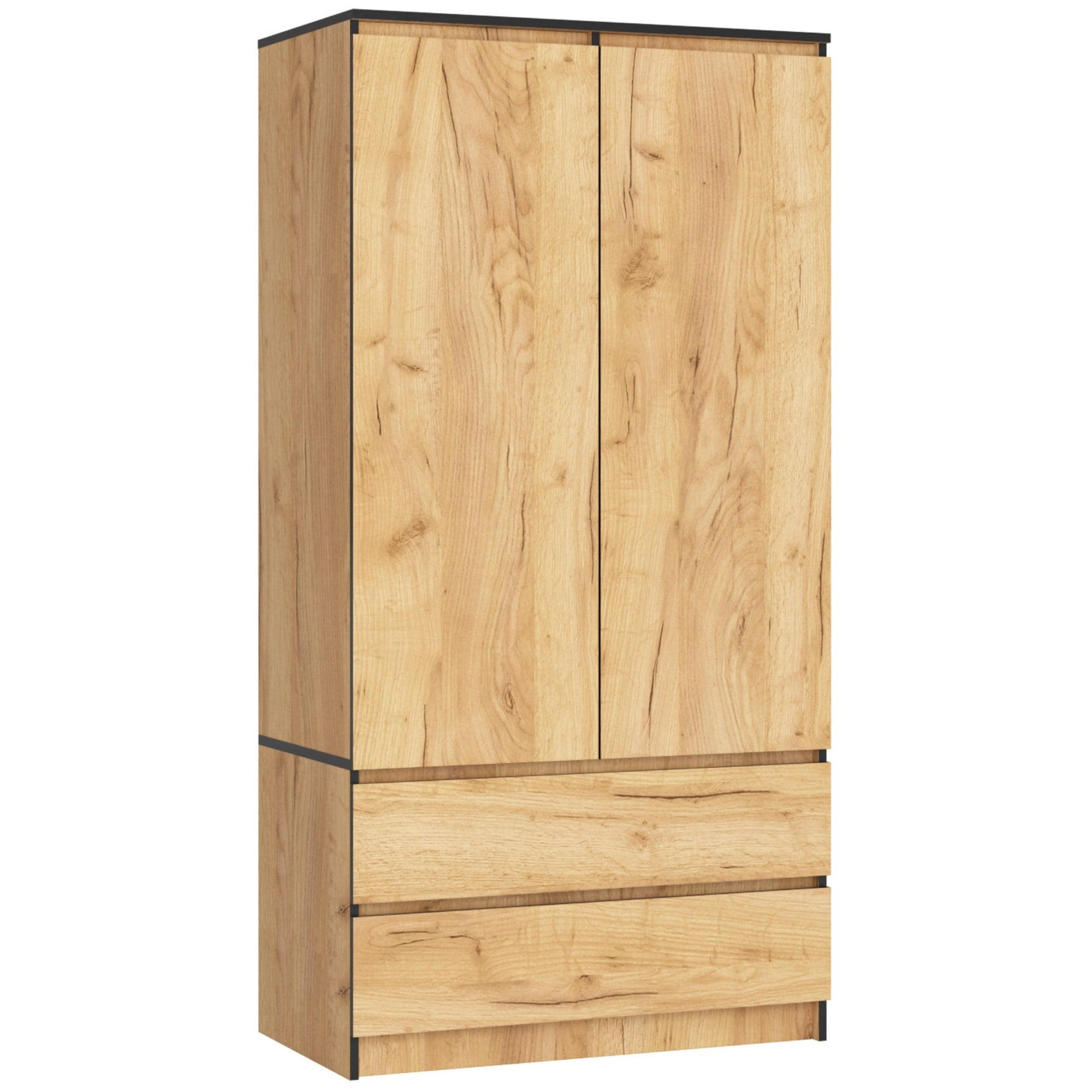 KLEIDERSCHRANK Eiche Craft 180/90/51 - Eiche San Remo, Holzwerkstoff (90/180/51cm) - RAUMHIRSCH FURNITURE