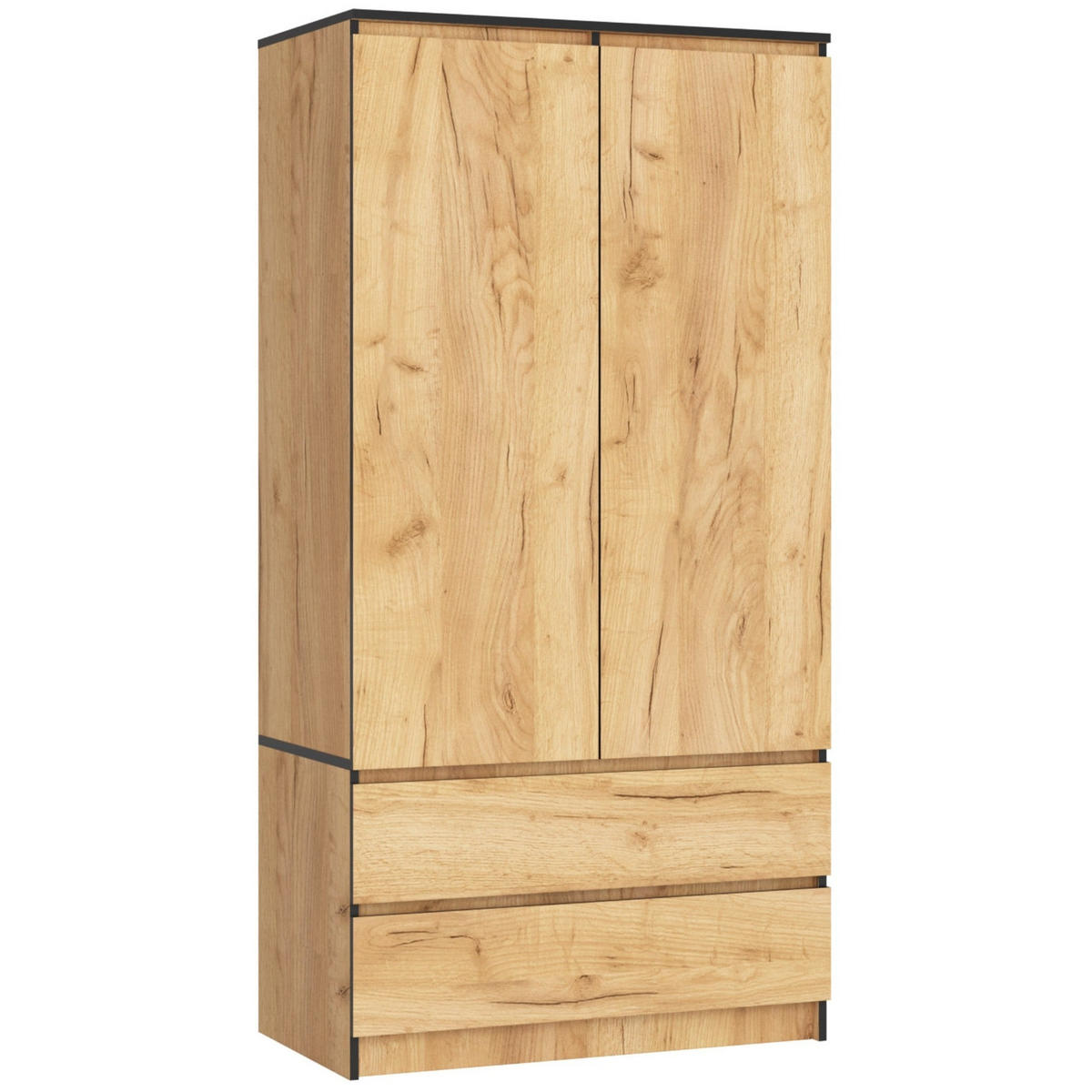 KLEIDERSCHRANK Eiche Craft 180/90/51 - Eiche San Remo, Holzwerkstoff (90/180/51cm) - RAUMHIRSCH FURNITURE