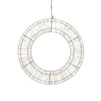 LED-LICHTKRANZ - Silber mit 1000 Micro LEDs und Timerfunktion für Innen und Außen, 50cm Durchmesser - Silberfarben, Metall (5/50/50cm) - Northpoint
