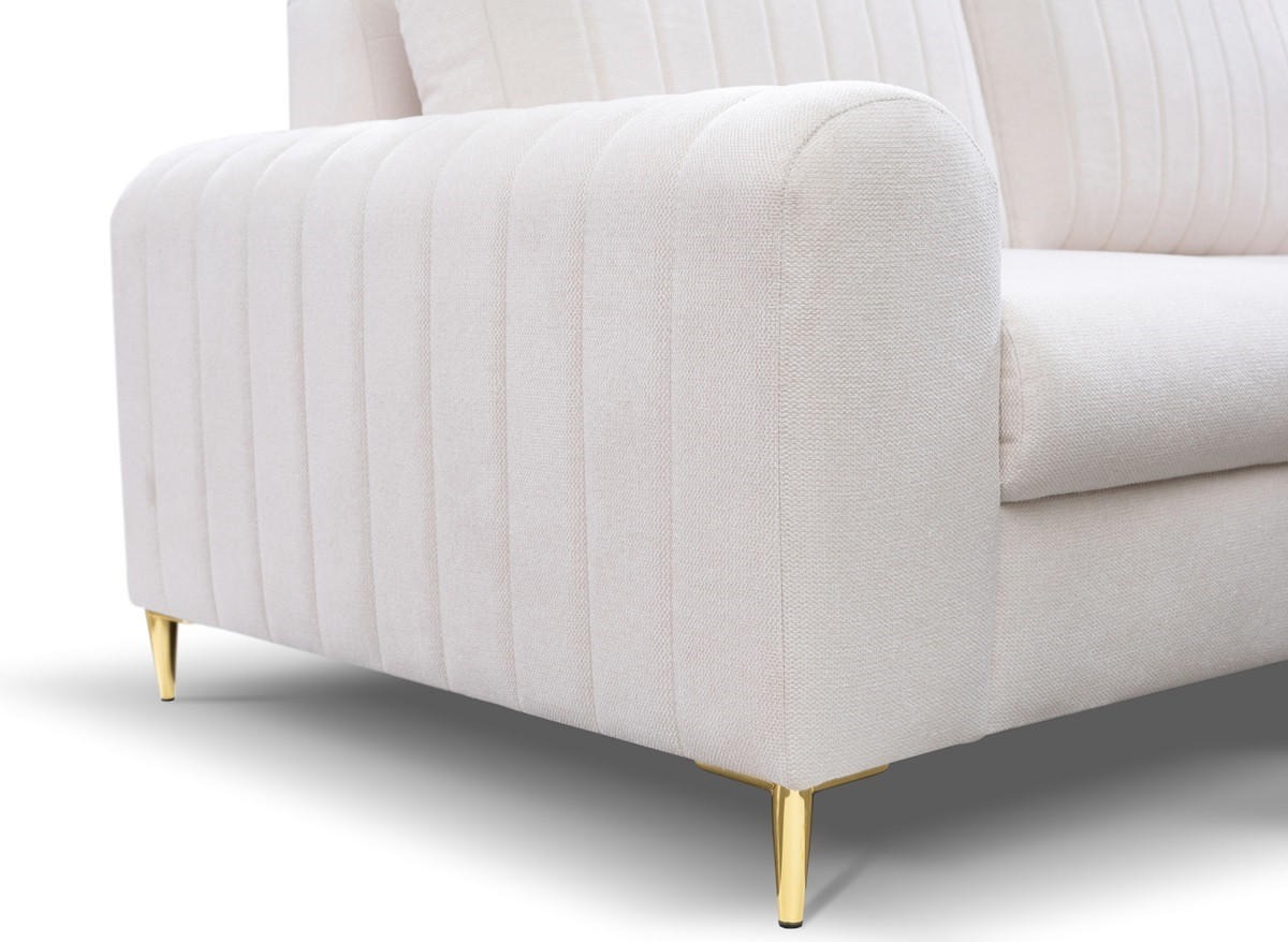 ECKSOFA Creme MANGO Mit Schlaffunktion Rechts - Beige, Naturmaterialien/Textil (251/164cm) - Sepro Meble
