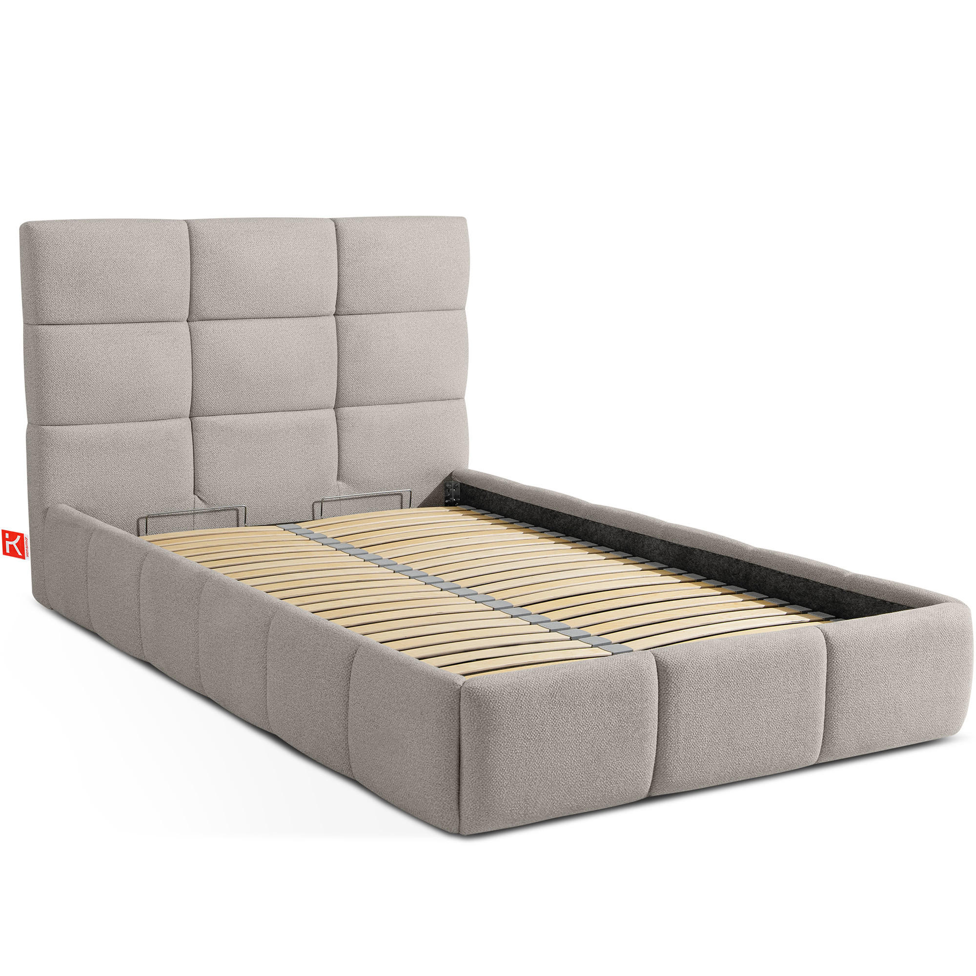 POLSTERBETT ALTOS Einzelbett, Bouclé, hellgrau - Hellgrau, Holz/Holzwerkstoff (120/200cm) - KONSIMO®