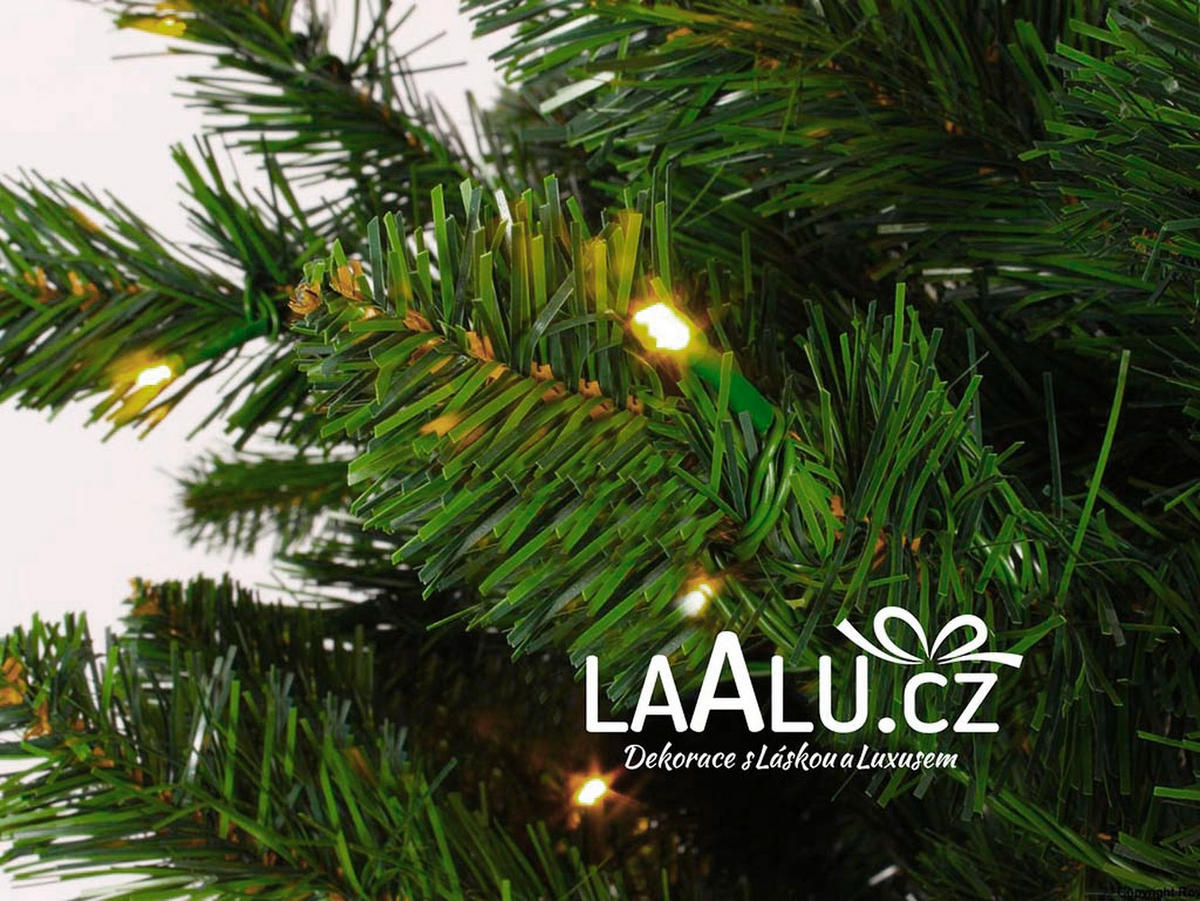 LAALU HALBER WEIHNACHTSBAUM künstlich Narnie 180 cm mit SMART LED Beleuchtung, Tannenbaum Christbaum Kunstbaum Dekobaum mit Metallständer - Grün, Kunststoff (180cm) - LAALU
