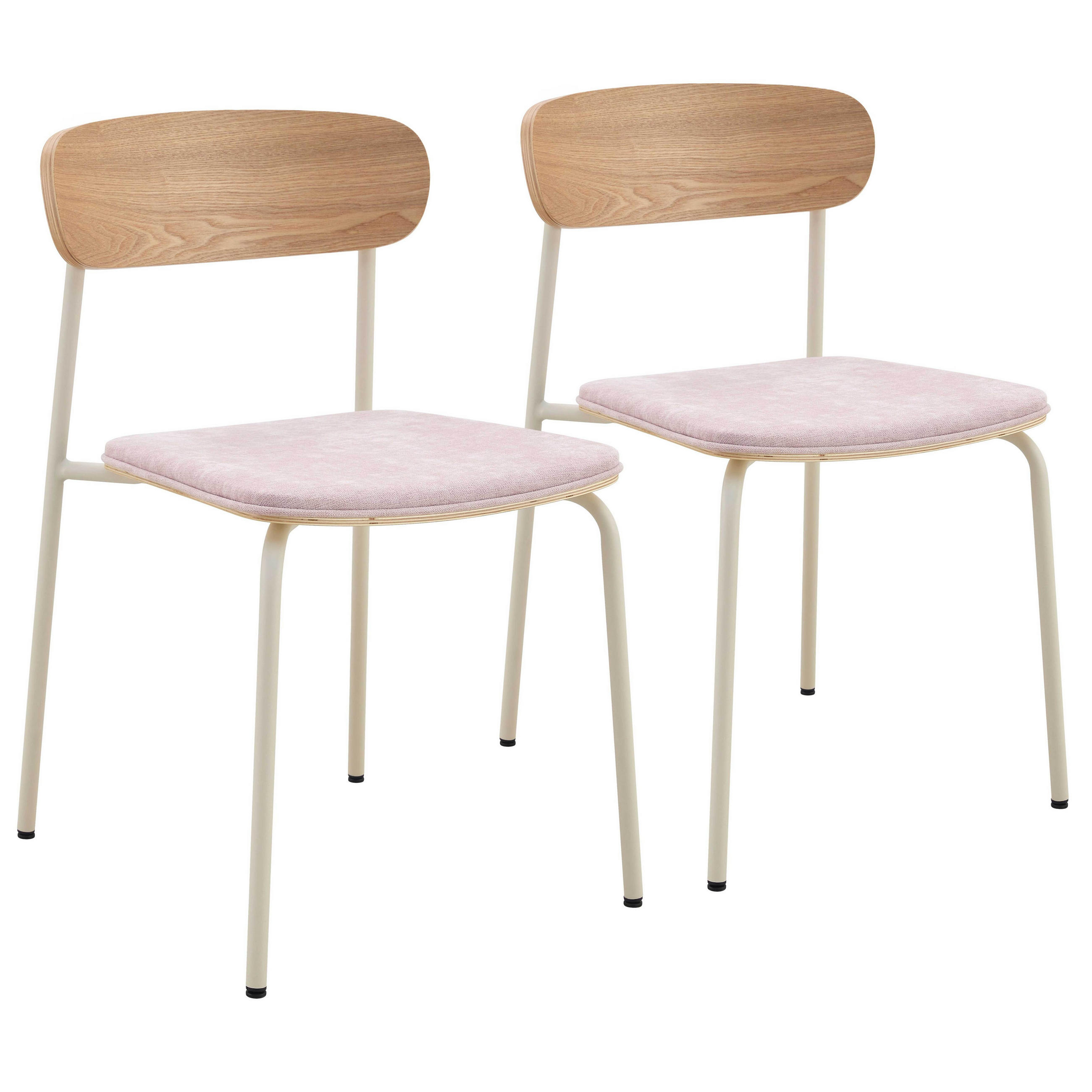 STUHL 2-tlg., Rosa - Pink, Holz (46/78/52cm) - Oviala
