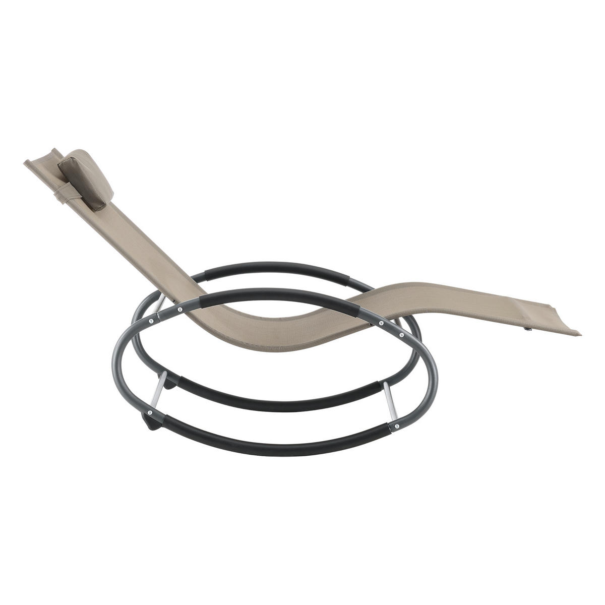 SCHAUKELLIEGE-SET 2 TLG. Almaluez - Beige, Metall (153/80.5/63cm) - [en.casa]