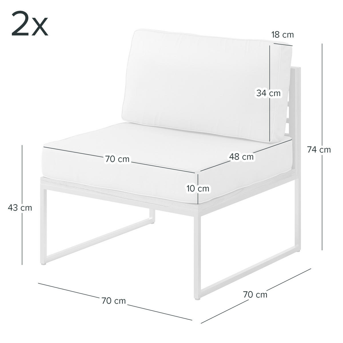 LOUNGESET - 6-teilig - Webstoff / Teak massiv - Anthrazit, Holz/Textil - home24