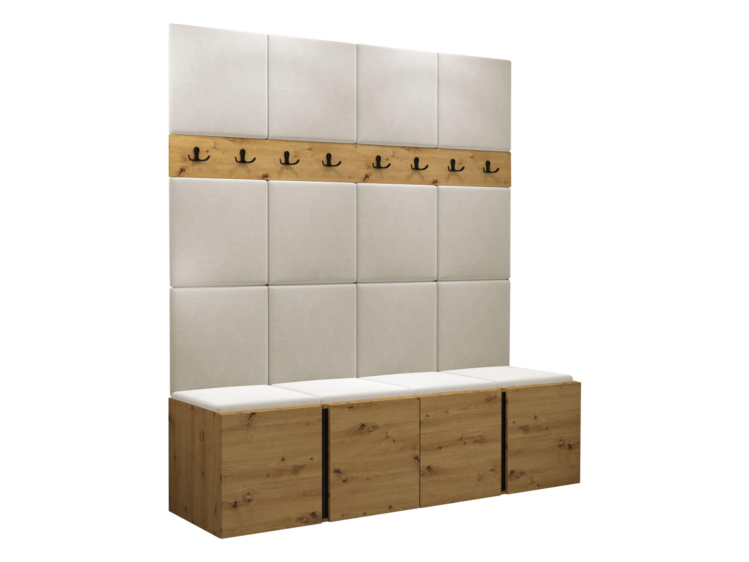 GARDEROBEN-SET Orion V - Beige/Eiche Artisan, Holzwerkstoff/Kunststoff (168/186/46cm) - MIRJAN24