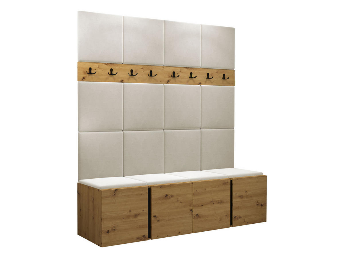 GARDEROBEN-SET Orion V - Beige/Eiche Artisan, Holzwerkstoff/Kunststoff (168/186/46cm) - MIRJAN24