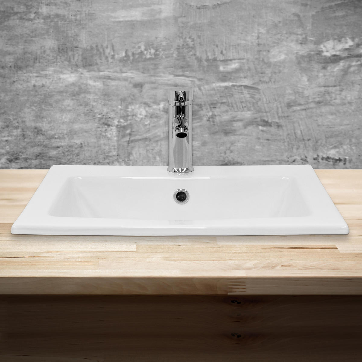 WASCHBECKEN - Weiß, Keramik (45/21/52.5cm) - ML-DESIGN