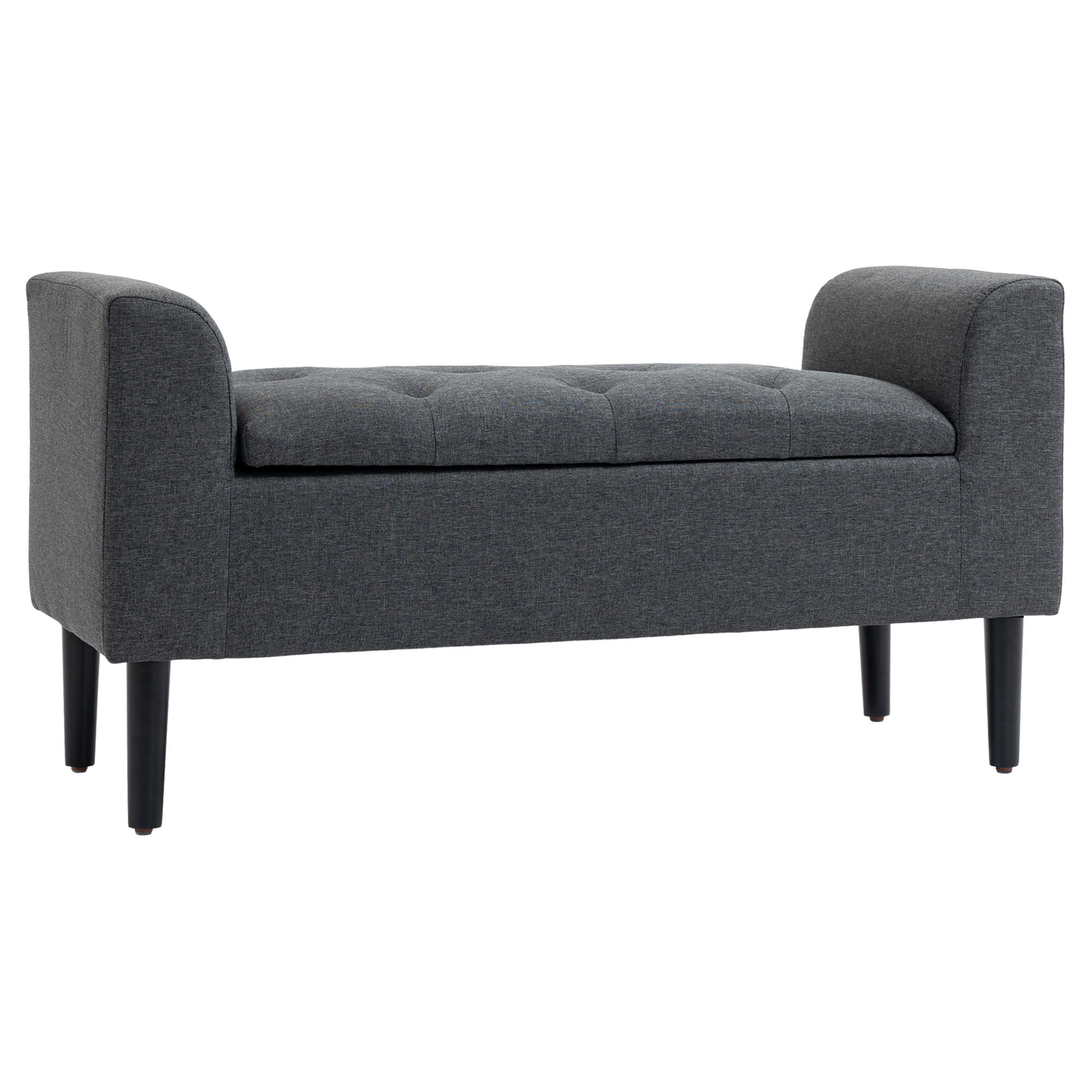 SITZBANK, Polsterbank, Dunkelgrau - Multicolor, Kunststoff (44/58/116cm) - HOMCOM