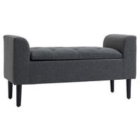 SITZBANK Polsterbank mit Stauraum belastbar bis 130 kg Leinen-Touch Dunkelgrau - Dunkelgrau, Kunststoff (44/58/116cm) - HOMCOM