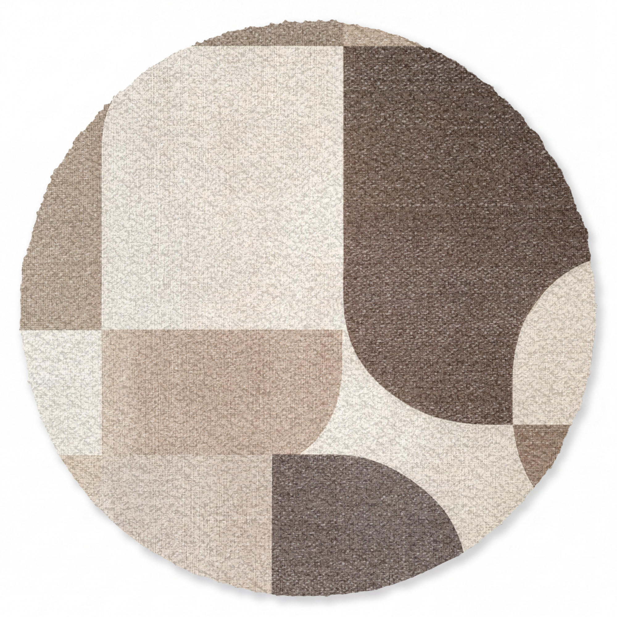 FUSSMATTE Geometrisch - Gewebte Struktur - Modern Fußabtreter 90x90 cm - Beige, Kunststoff/Textil (90/0.4cm) - MuchoWow
