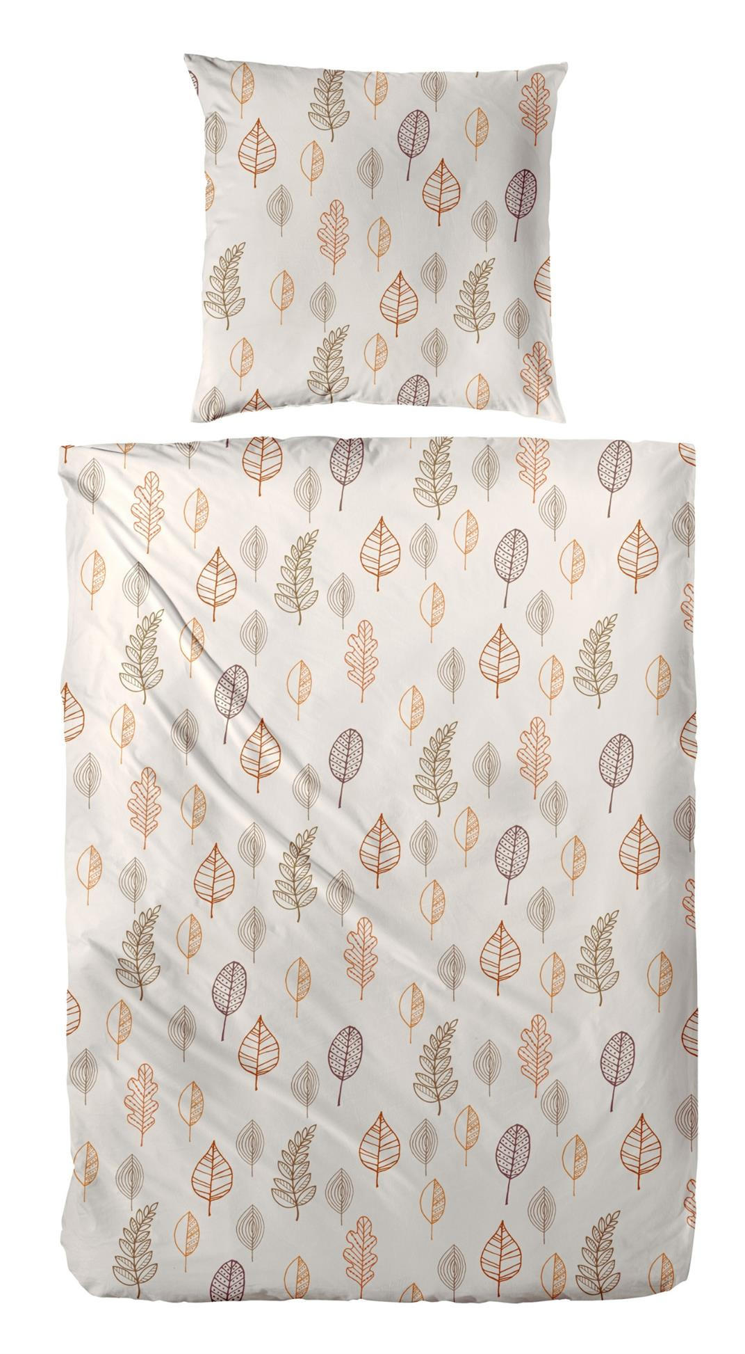 BIBER-BETTWÄSCHE 155x220 aus 100% Baumwolle - Winter Bettbezug Warm kuschelig - Floral Beige - Beige, Textil (155/220cm) - Carpe Sonno