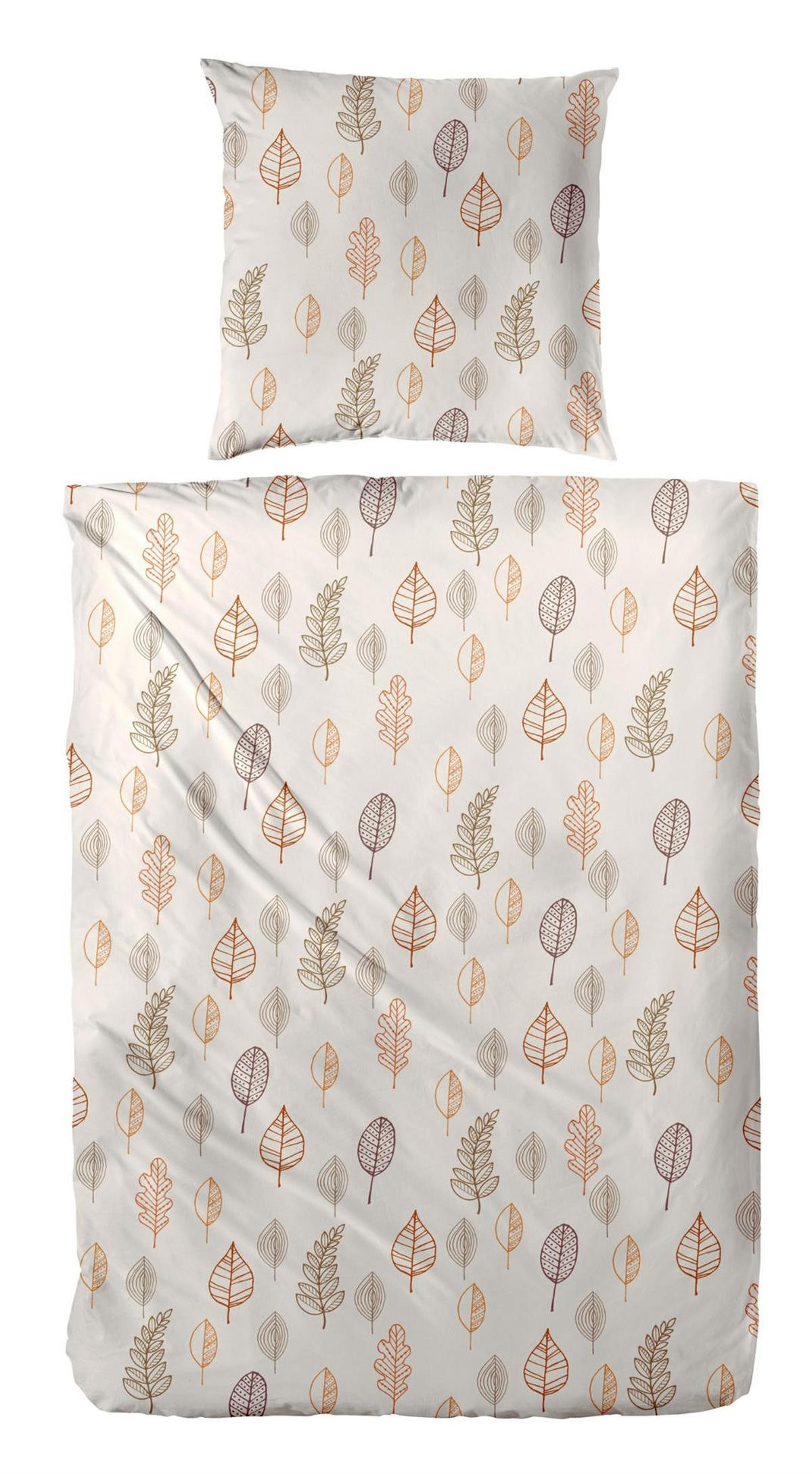 BIBER-BETTWÄSCHE 135x200 aus 100% Baumwolle - Winter Bettbezug Warm kuschelig - Floral Beige - Beige, Textil (135/200cm) - Carpe Sonno