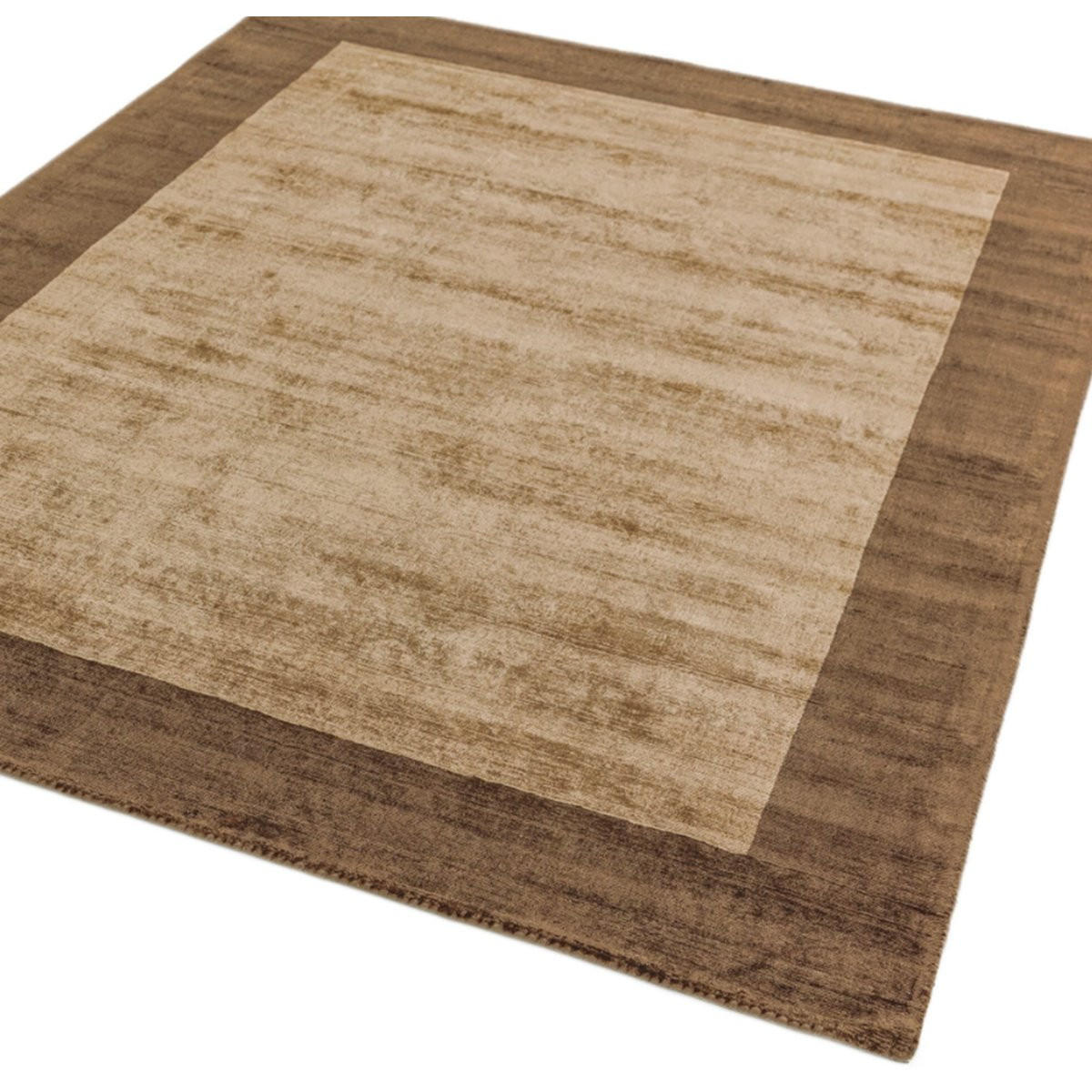 TEPPICH Einfarbiger handgefertigter mit Kanten LAME Braun 150 x 150 cm - Braun, Textil (150/150cm) - Novatrend