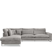 ECKSOFA LINKS BRENTIS Chenille-Stoff, Hellgrau - Hellgrau, Textil (314/224cm) - KONSIMO®