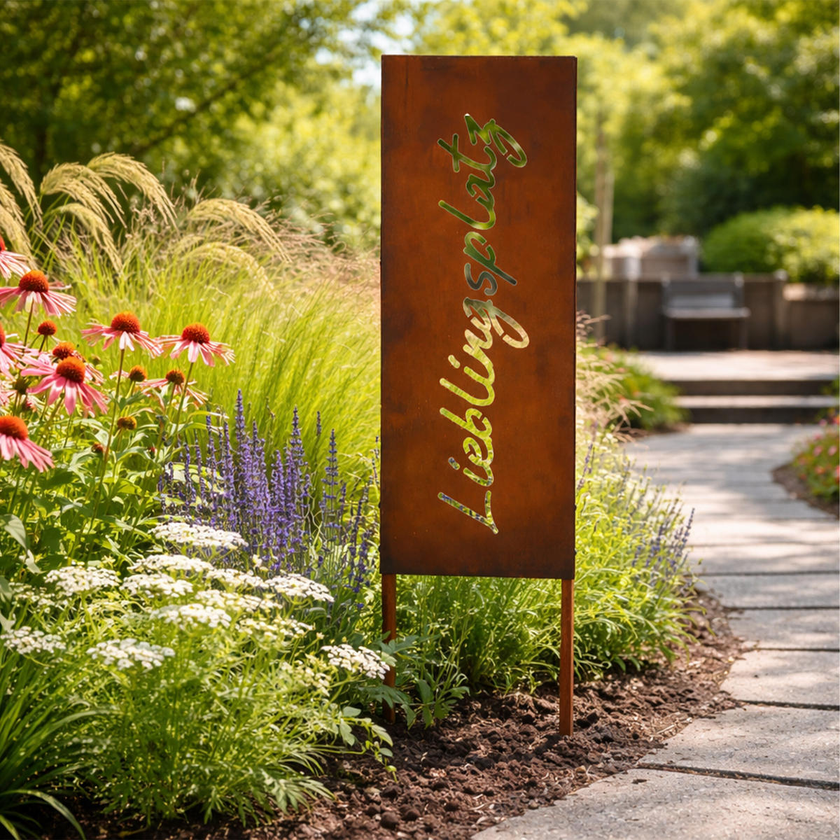 EDELROST-GARTENDEKO - Braun, Metall (1.5cm) - Relaxdays