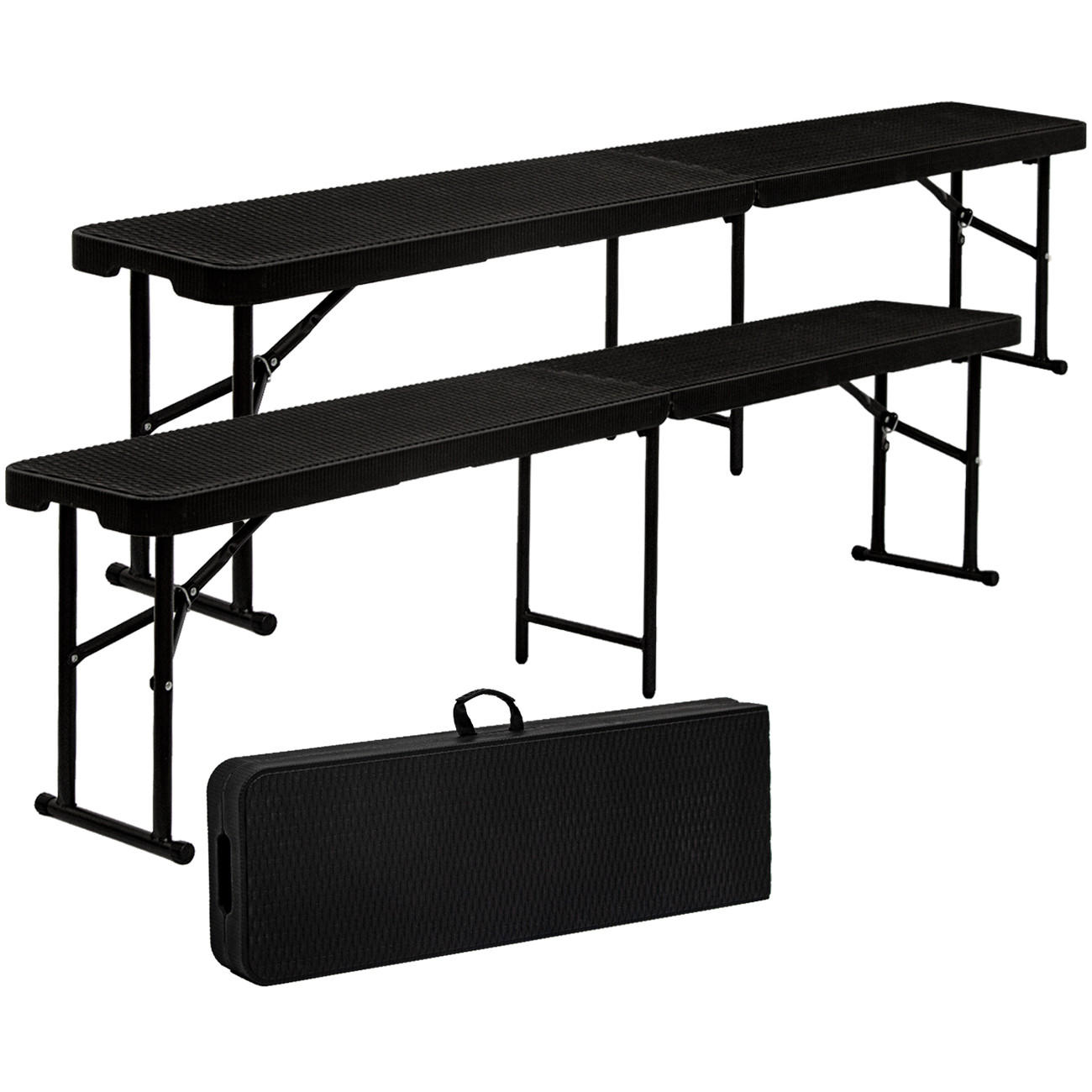 BIERBANK bis 300kg belastbar, 183/30cm, Schwarz - Schwarz, Kunststoff - Amanka