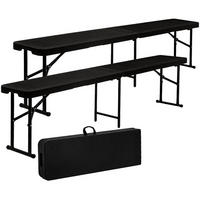 BIERBANK bis 300kg belastbar, 183/30cm, Schwarz - Schwarz, Kunststoff - Amanka
