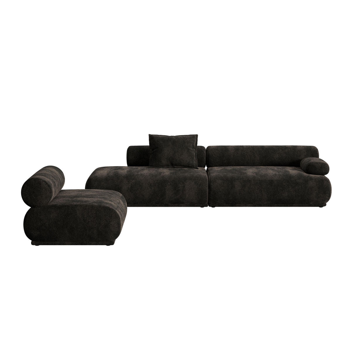 SOFA 4,5-SITZER Rembrandt Rechts Dunkelbraun - Braun, Kunststoff (402/68/97cm) - Zuiver