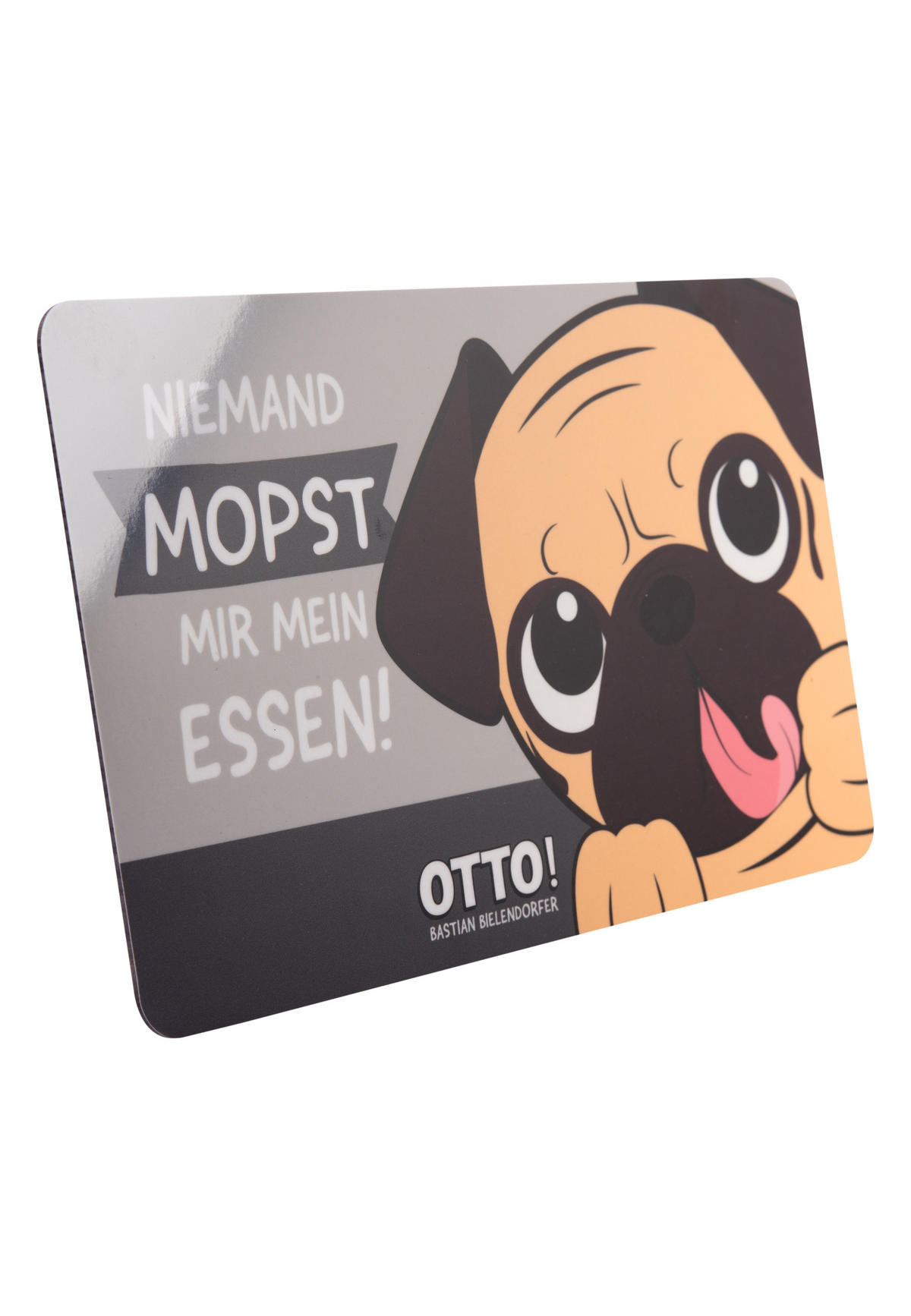 BRETTCHEN Bastian Bielendorfer Niemand mopst mir mein Essen! Grau 14,5 x 23,5 cm - Grau, Kunststoff (14.5/23.5cm) - United Labels