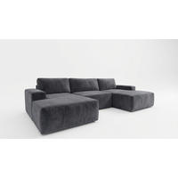 ECKSOFA EINAR 362 cm x 170 cm – Stoff: VELUTTO Anthracite 18 Farbe: Dunkelgrau - Dunkelgrau, Textil (362/170cm) - A&J MöbelLand